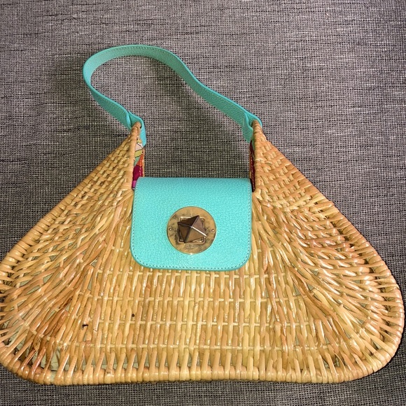 kate spade Handbags - HTF Kate Spade wicker leather XL Bag